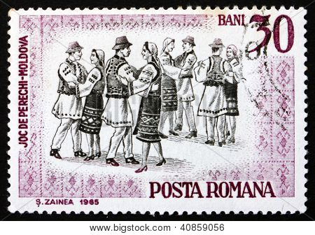 Postage stamp Romania 1966 Folk Dancers of Moldavia