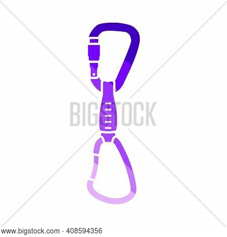 Alpinist Quickdraw Icon. Flat Color Ladder Design. Vector Illustration.