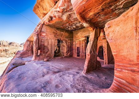 Petra, Jordan - The Capital Of The Nabatean Kingdom Present Wadi Musa City In Jordanian Kingdom
