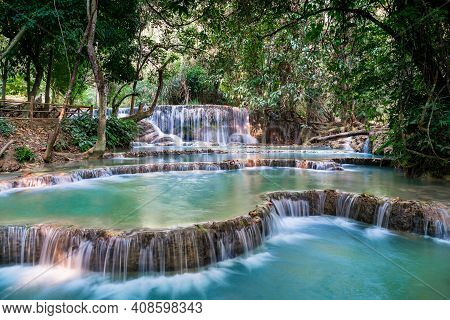 The Most Famous And Well Known Attraction At Kwang Si Includes A 4 Tiered Turquoise Water Pools With