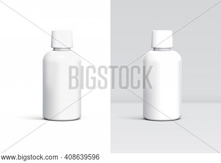 Plastic Bottle Mockup For Cleaner, Shampoo, Disinfectant Or Another Householding Hygiene Item. Templ