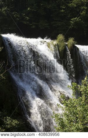 Terni (tr), Italy - May 10, 2016: The Famous Marmore Waterfall, Terni, Umbria, Italy