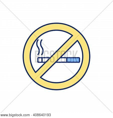 Smoking Cessation Rgb Color Icon. Nicotine Replacement Therapy. Damage To Lungs. Avoiding Harmful He