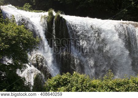 Terni (tr), Italy - May 10, 2016: The Famous Marmore Waterfall, Terni, Umbria, Italy