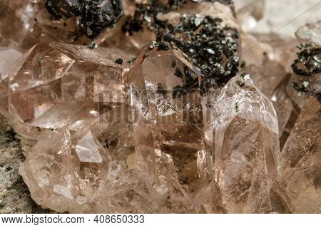 Macro Mineral Stone Quartz Chlorite Palygorskite Rock On A White Background