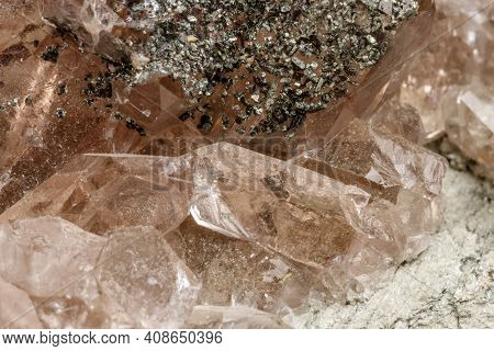 Macro Mineral Stone Quartz Chlorite Palygorskite Rock On A White Background