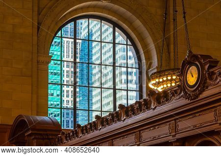 New York, Usa-march 7,2020:view Of The Interior Of Public Library.with 53 Million Items And 92 Locat