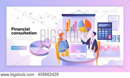 Financial Consultation With An Adviser Or Broker Showing A Female Client Receiving Investment Advice