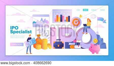 Ipo Concept For An Initial Public Offering Or Independent Publicly Owned Company On The Stock Exchan