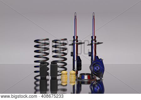 Passenger Car Shock Absorber With Dust Cap, Buffer Mounting And Strut Mounting - New Auto Parts, Spa