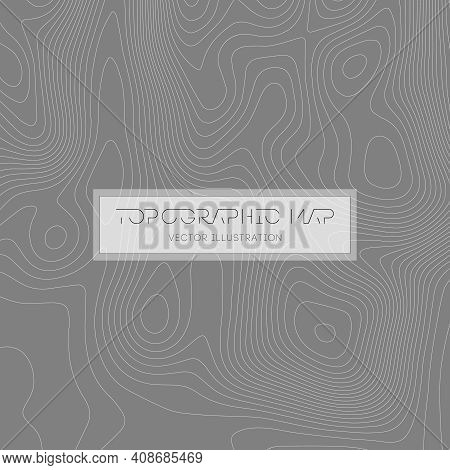Abstract Paper Cut Shapes. Topographic Map On White Background. Topo Map Elevation Lines. Contour Ve