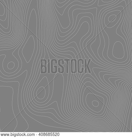 Abstract Paper Cut Shapes. Topographic Map On White Background. Topo Map Elevation Lines. Contour Ve