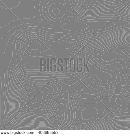 Abstract Paper Cut Shapes. Topographic Map On White Background. Topo Map Elevation Lines. Contour Ve
