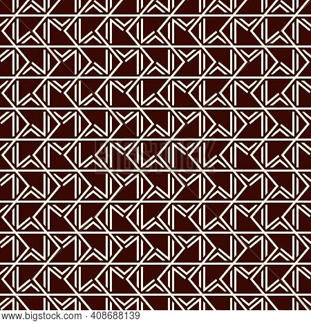 Grid Seamless Pattern. Geometric Mosaic Surface Print. Parquet Tile, Flooring Ornament. Repeated Int