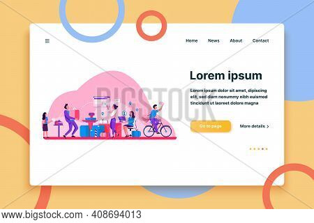 People Working At Post Office Flat Vector Illustration. Shipping And Delivery Service Concept. Mail 