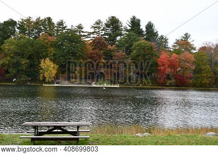 Beach At Mount Tom State Park In Washington, Connecticut