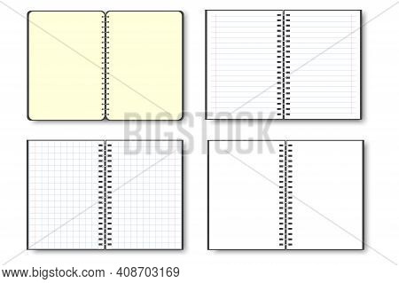 Realistic Booklet With Notebooks. Notebook Paper. Vector Illustration Template. Business Organizer. 