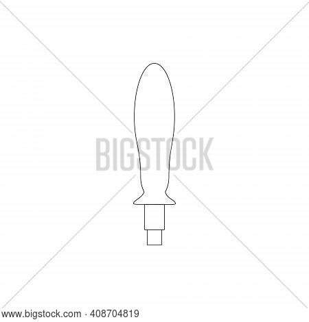 Outline Screwdriver On A White Background Isolated. Vector Contour Illustration. Tools For Repairing