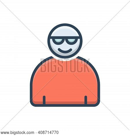 Color Illustration Icon For Cool Chill Apathetic
