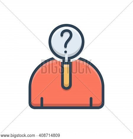 Color Illustration Icon For Curious   Anxious Eager Agog Appetent