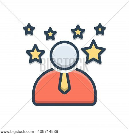 Color Illustration Icon For Expert Master Fancier Specialist
