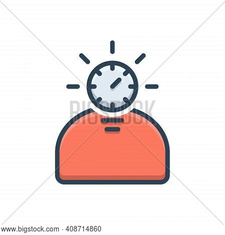Color Illustration Icon For Fast-learner Astute Keen Perceptive Sharp
