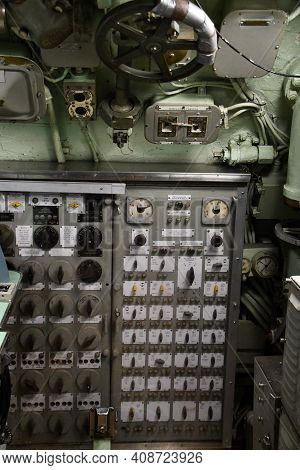 Portsmouth, Nh - Oct 3: Inside Uss Albacore Submarine (agss-569) In Portsmouth, New Hampshire, As Se