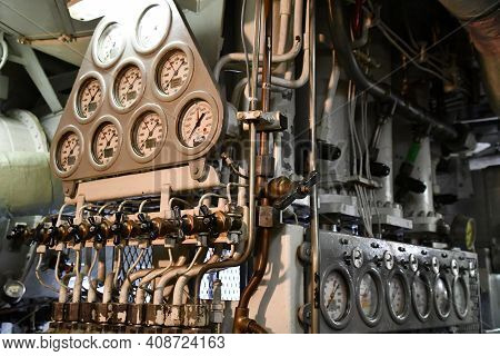 Portsmouth, Nh - Oct 3: Inside Uss Albacore Submarine (agss-569) In Portsmouth, New Hampshire, As Se
