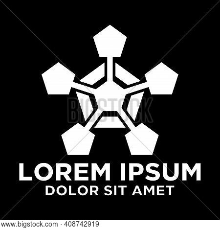 Union Pentagon Logo Template In Flat Design Monogram Illustration