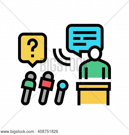Interview Pr Color Icon Vector. Interview Pr Sign. Isolated Symbol Illustration