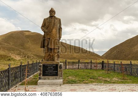 Toktogul District, Kyrgyzstan - October 08, 2019: Monument To Suerkulov Abdy. Suerkulov Abdy Soviet 