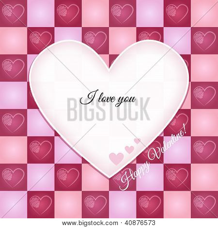 Valentine Retro lykønskningskort med hjerte mønster