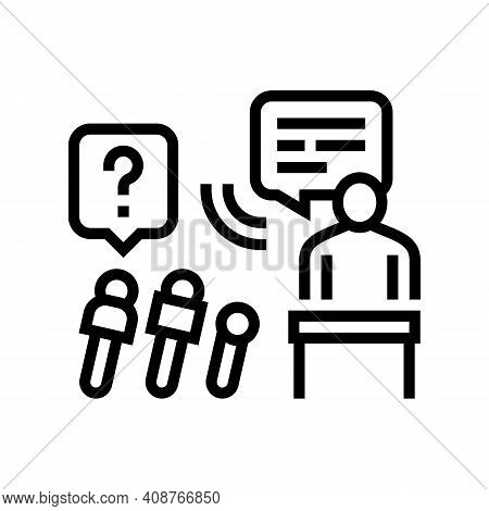Interview Pr Line Icon Vector. Interview Pr Sign. Isolated Contour Symbol Black Illustration
