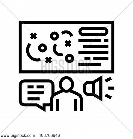 Pr Strategy Line Icon Vector. Pr Strategy Sign. Isolated Contour Symbol Black Illustration