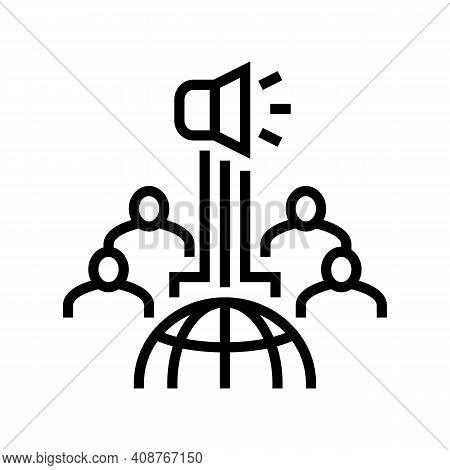 Keeping Communication Line Icon Vector. Keeping Communication Sign. Isolated Contour Symbol Black Il
