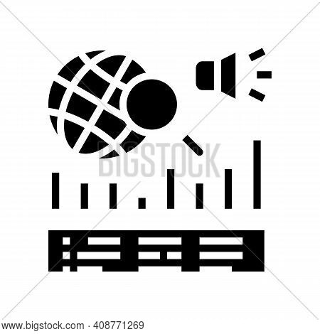 News Coverage Analysis Glyph Icon Vector. News Coverage Analysis Sign. Isolated Contour Symbol Black