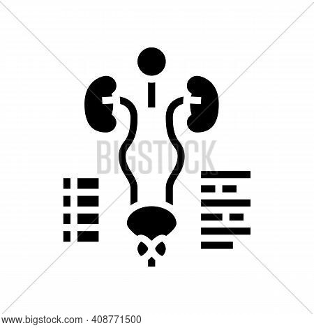 Examining Genitourinary System Glyph Icon Vector. Examining Genitourinary System Sign. Isolated Cont