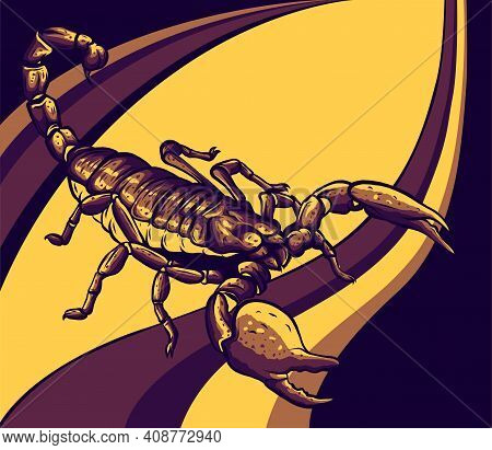 Illustration Of Scorpion Arachnid Insect. Vector Graphics