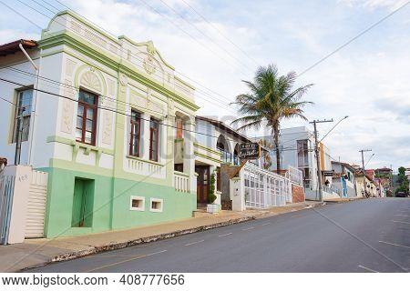 Capitólio - Mg, Brazil - December 08, 2020: Facade Of Capitólio Hotel At City Downtown.