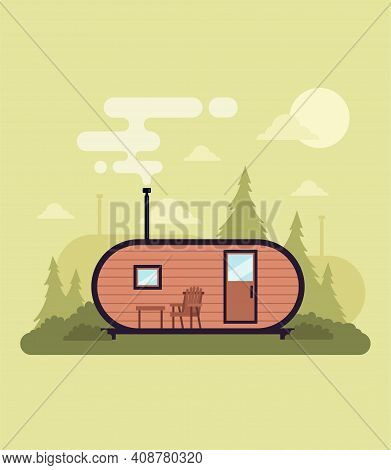 Vector Stock Glamping Concept Of Comfortable Outdoor Recreation.  Comfortable Camping With Camping, 