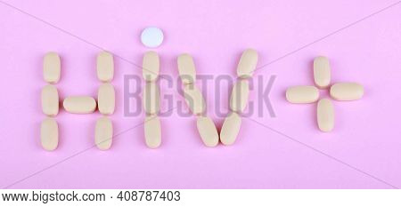 Hiv Therapy Efavirenz On Pink Background At Dry Sunny Summer Day