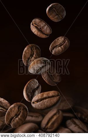 Coffee Business Concept - Cropped Close Up Of Female Serving Coffee With Latte Art While Standing In