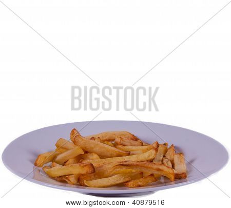En plade af chips/pommes frites