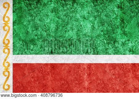 Chechnya Metallic Flag, Textured Flag, Grunge Flag