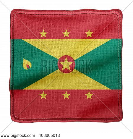 3d Rendering Of A National Fabric Grenada Flag Isolated On White Background
