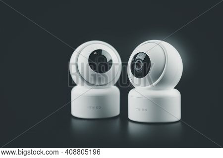 Samut Prakan, Thailand - February 18, 2021 : The Smart Xiaomi Imilab C20 Ip Camera From The Xiaomi. 