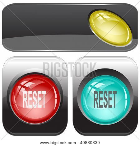 Reset. Pulsanti Internet. Illustrazione di raster.