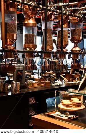 New York, Ny - Nov 27: Starbucks Reserve Roastery In New York City, As Seen On Nov 27, 2020.