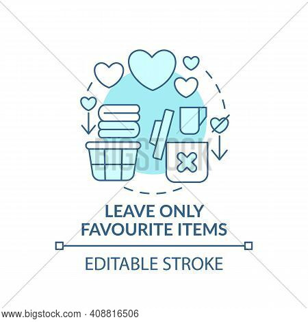 Sorting Only Favourite Items Concept Icon. Leaving Necessary Things And Junk Idea Thin Line Illustra