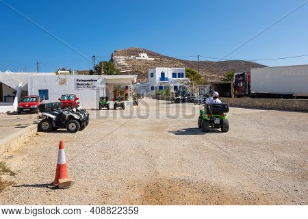 Folegandros, Greece - September 25, 2020: Folegandros Rentals, A Rent Place In Chora Town On Folegan